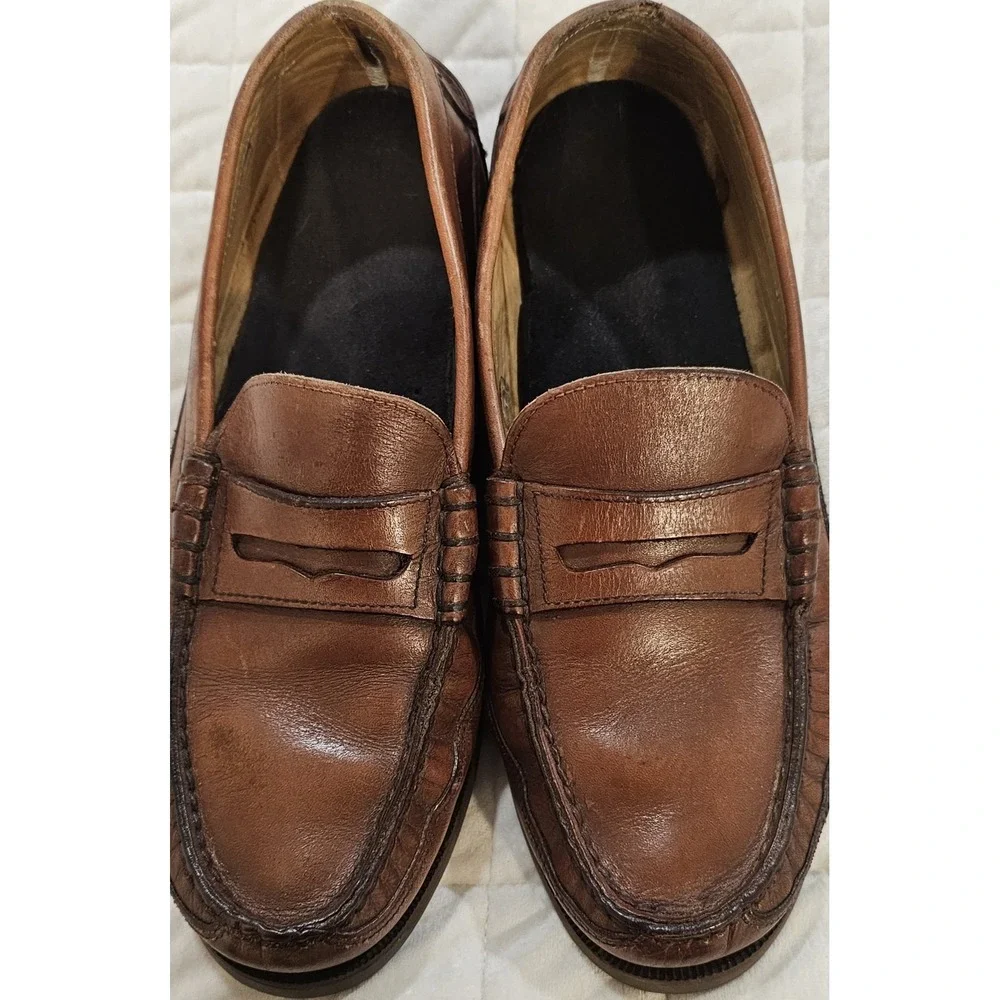 Mephisto Spinnaker Cap Vert Penny Loafer Boat Shoes Men's Size 8 Brown Leather